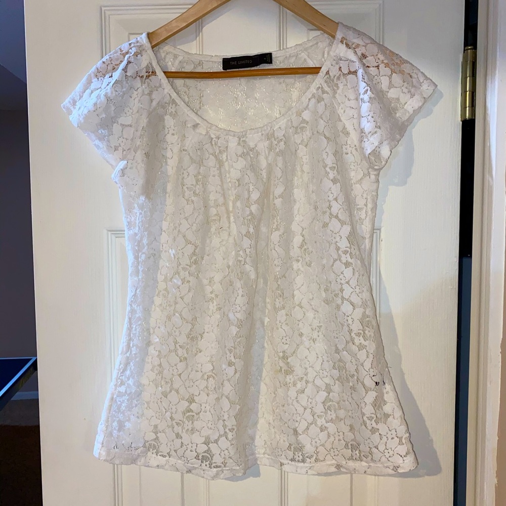 The Limited sheer lacy blouse